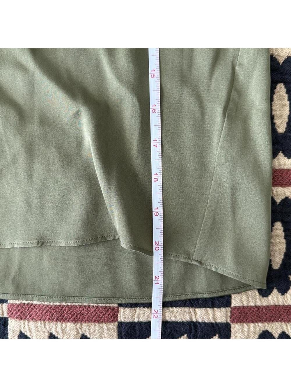 Quince Women's Green and Khaki Blous - Picture 4 of 4
